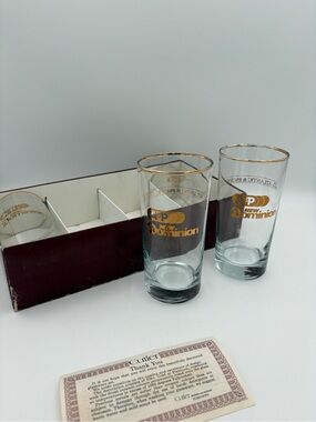 Vintage Cutler A&P New Dominion 22K Gold Glass Set